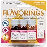 LorAnn Candy & Baking Flavoring .125oz 3/Pkg-Summer Fruit-Blueberry/Raspberry/Pineapl