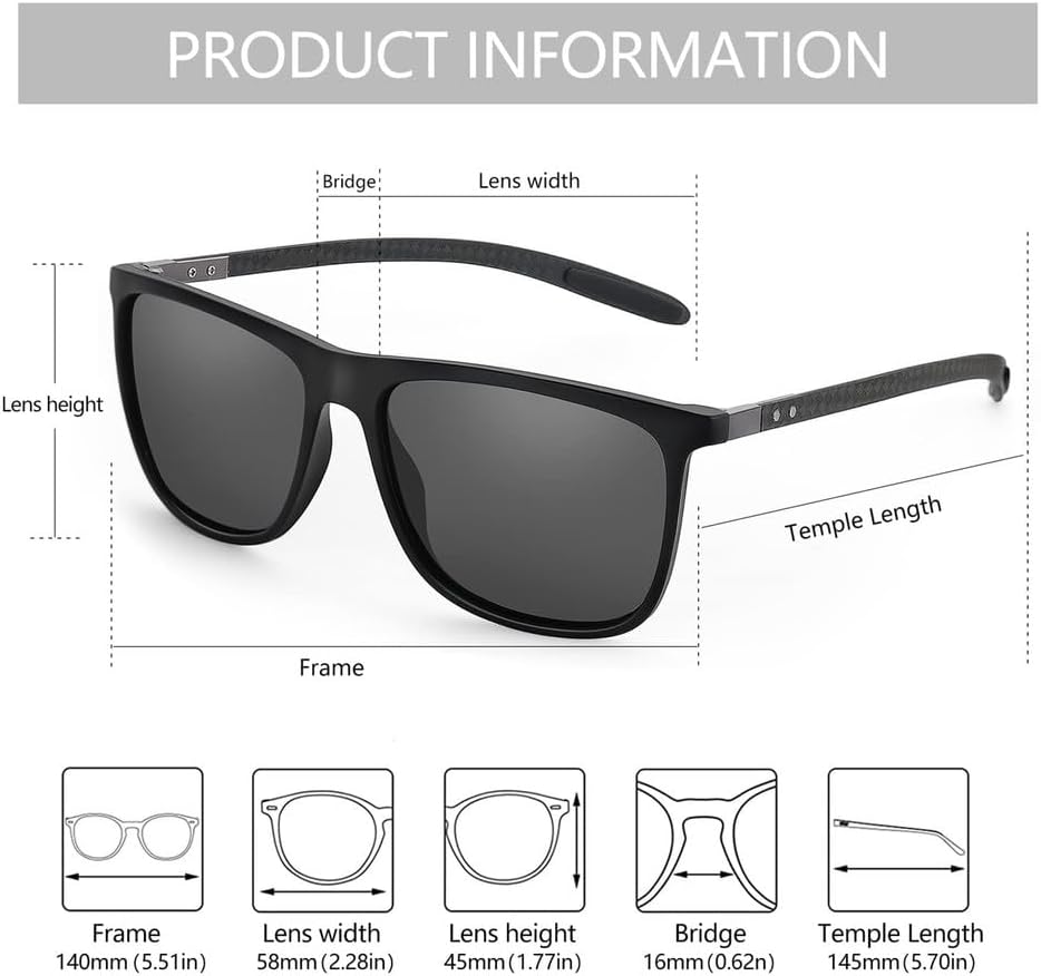 Polarized Sunglasses for Men Sun Glasses Driving Fishing Sports UV400 Protection