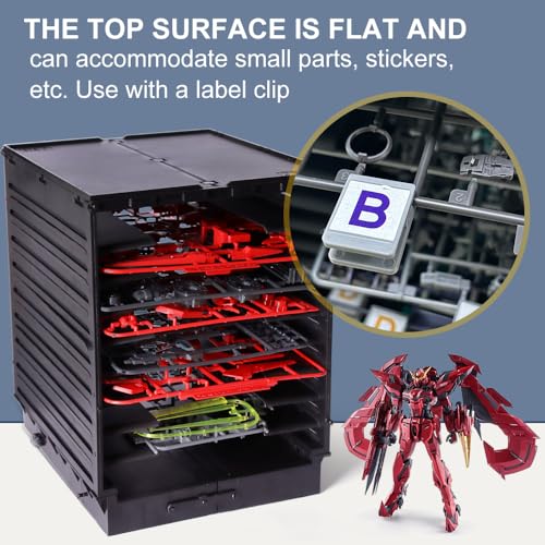 Image of PLAMOKOJO DIY Model Shelf Stand,Plastic Parts Shelf, Plate Rack, Tool Storage Container for Hobby Making Parts, Suitable for 1 /144Boards,Organize