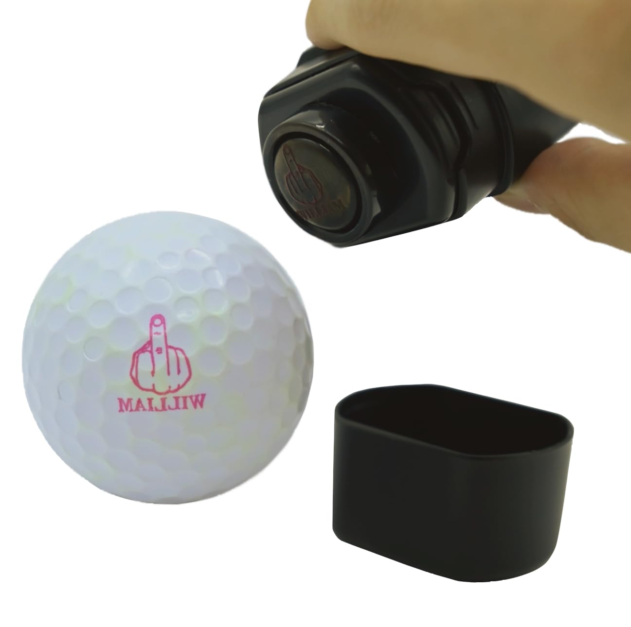 Timbro personalizzato per palline da golf, Marcatore a doppia testa per palline da golf 2 in 1, Stampino per palline da golf autoinchiostrante riutilizzabile, Francobolli da golf personalizzati