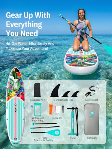 Image of Niphean Inflatable Stand Up Paddle Board with SUP Accessories, Anti-Slip EVA Deck, 10'6'' Inflatable Paddle Boards for Adults & Youth of All Skill Levels