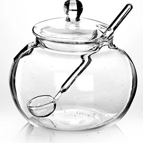 BigFamily – Pote de vidro transparente de cristal para cozinhar temperos e açúcar, 250 ml de cilindr