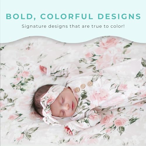 Image of Posh Peanut Fitted Crib Sheet, Soft Viscose from Bamboo Fabric, Standard Crib and Toddler Mattresses 52 inch by 28 inch (Vintage Pink Rose)