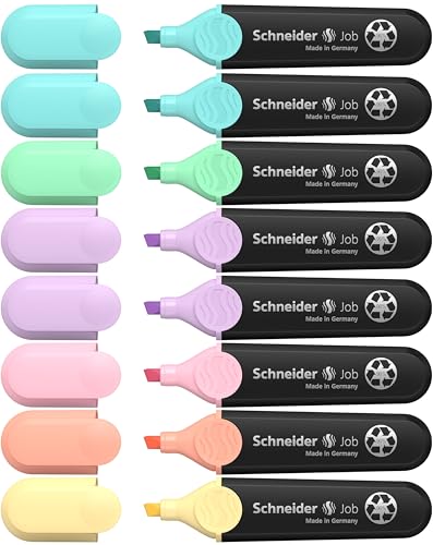 Schneider Job 150 - Rotuladores fluorescentes (plástico reciclado, 8 unidades), colores pastel