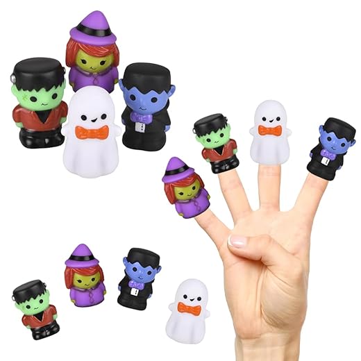 Halloween Finger Puppets, Feeling Tiny Finger Puppets, Fun Prank Toys, Puppet Show, Gag Gifts, Party Favor (4-Pack)
