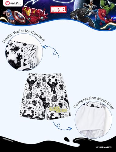 Image of Disney Marvel Spiderman Swimsuit Rash Guard Shirt & Swim Trunks Stitch Boys Swim Set UPF 50+ Summer Kids Bathing Suit 3M-13T