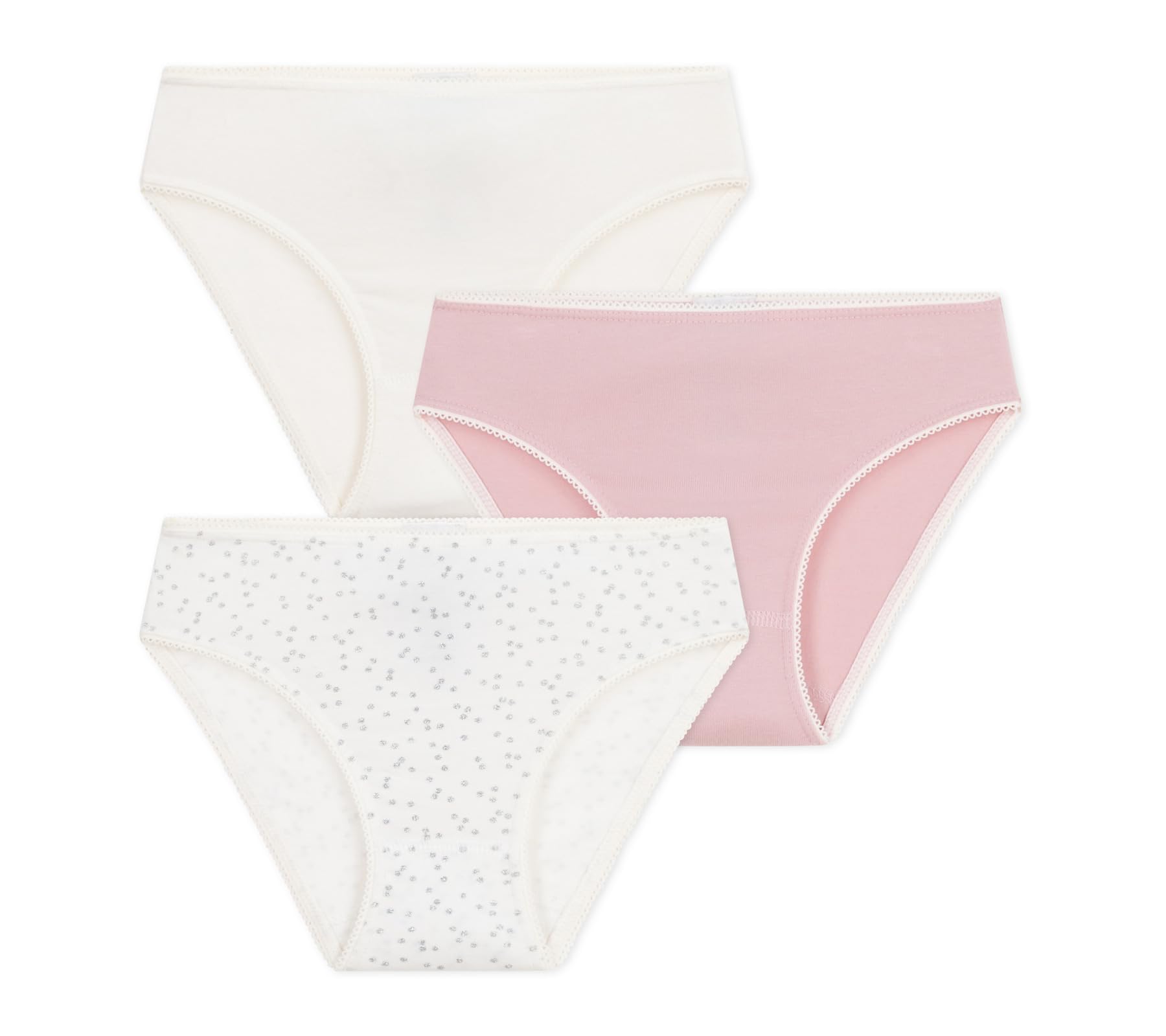 Petit Bateau 3 Culottes Unterwäsche für den Tag, Mehrfarbig, 10 Jahre