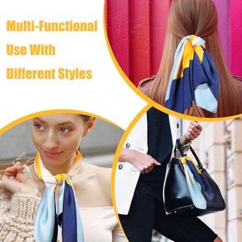 Fashion Head Scarf for Women Hair,27inch Square Bandana Lightweight Neck Tie Head Scarves Sleeping for Bag Hair Wraps3