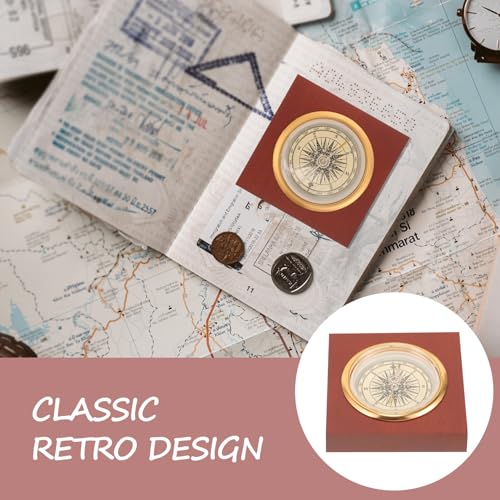 Brújula vintage china de madera pequeña para camping miniatura 5