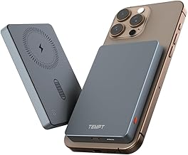 Tempt Joos Mag-Safe Power Bank 10000mAh – 15W Magnetic Charger for iPhone 15/14/13/12, 22.5W USB-C Fast Charging, Slim Dual Output Battery Pack
