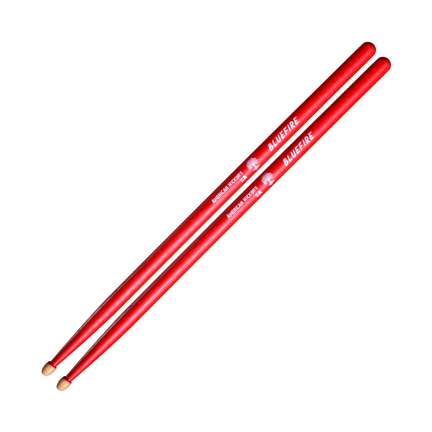 6 palos/3 pares de baquetas 5A de color rojo, bastones clásicos 5A, baquetas de nogal con puntas de bellota, para batería acústica o electrónica, palo de fuego azul, peso a juego. Baqueta roja. Regalo