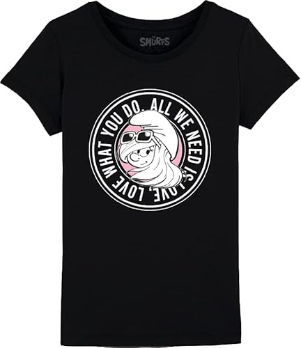 Les Schtroumpfs Gismurfts004 Camiseta, Negro, 10 Años Niñas