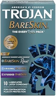 Trojan Bareskin Condoms, Everythin Variety Pack, 10 Count