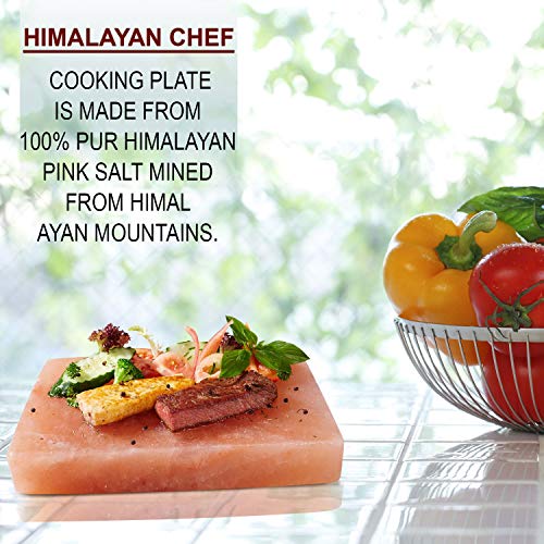 Himalayan Chef Natural Pink Salt Plate For Cooking, Grilling, Cutting And Serving #TOP6