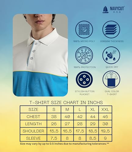 Image of Men's Polo T-Shirt | Regular Fit Short Sleeve Shirt with Collar | Solid Color Casual & Sport Polyester Top for Men | Machine Washable