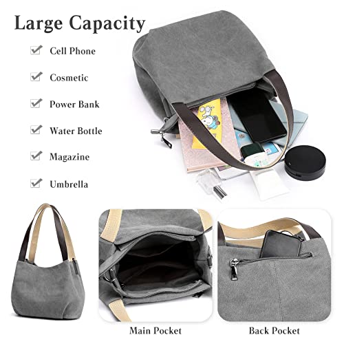 Image of CORIOS Women Underarm Bag Canvas Handbag Ladies Top Handle Bag Casual Clutch Tote Bag
