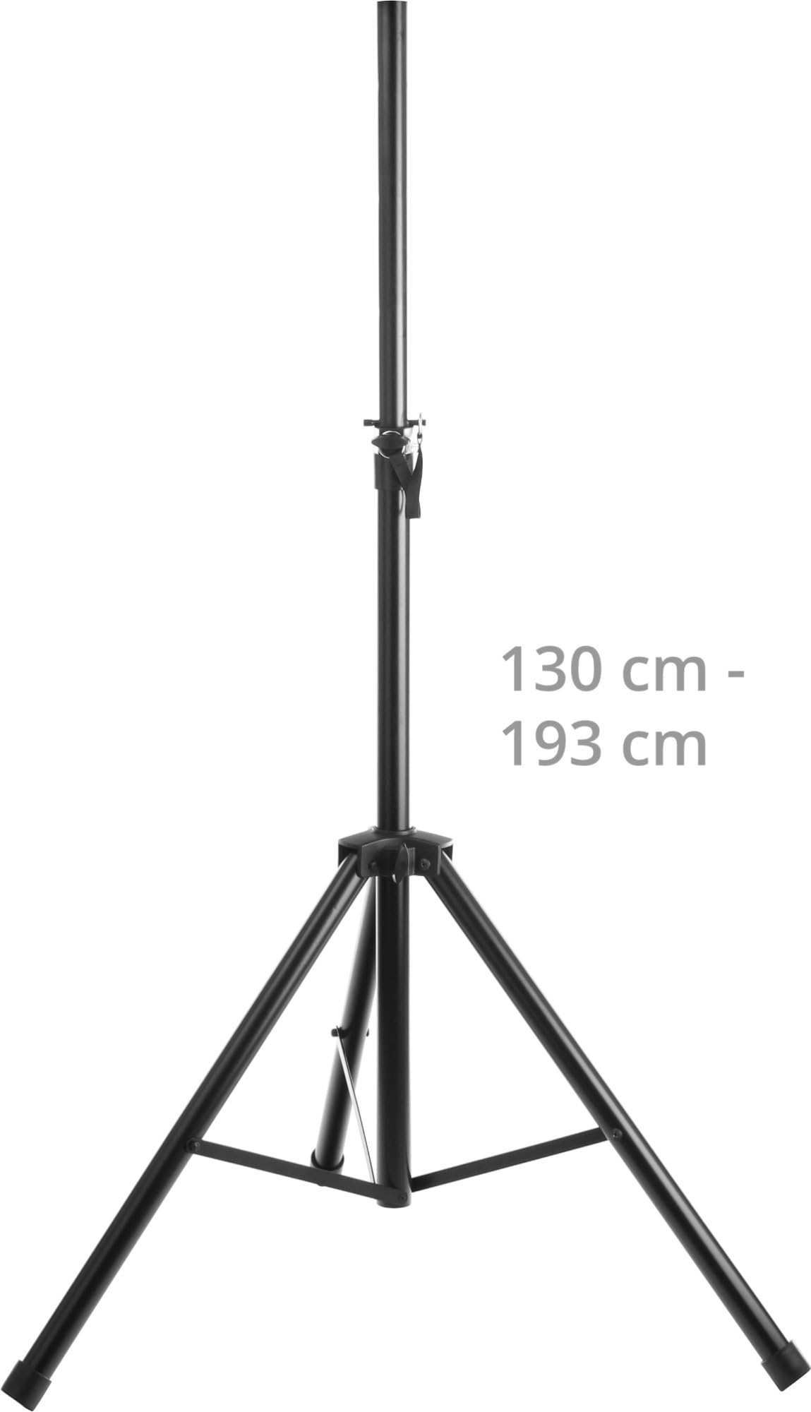 McGrey SPS-1 Pieds d’Enceinte en Acier Noir (Pied d’Enceinte en Acier, Construction Stable à trépied Extra Large, Extensible de env. 130 à 193 cm, capacité Max. 50 kg, Poids : 3,3 kg)