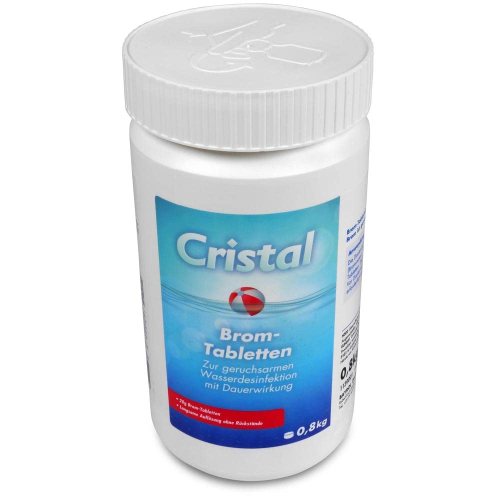 Cristal Bromtabletten 20g - 800g Dose - Effektive Wasserdesinfektion für Pools & Whirlpools - Langzeitwirkung & Chlorfrei