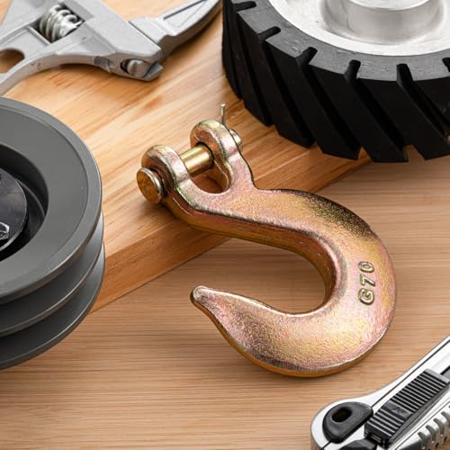 Image of 4 Pack Clevis Slip Hooks Heavy Duty Clevis Grab Chain Hooks Grade 70 Steel for Tie Down Chain, Trailers, and Load Binding Applications, 11, 300 Lbs Working Load Limit(3 /8 inch)
