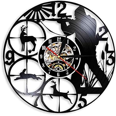 Smotly wall clock Fauna woodland hunting animal man cave record shooting target hunter gift Cover
