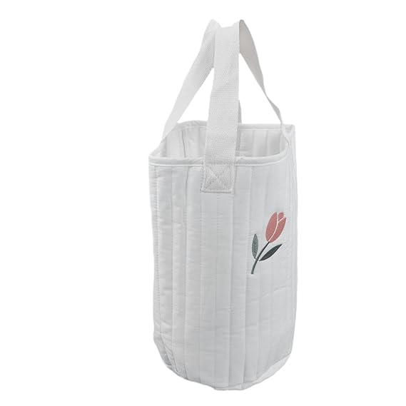 Baby Bottle Pack, Portable Bucket Bag Embroidery Craft Exquisite Beautiful for Shopping for Travel for Outdoors(Tulip Embroidery)