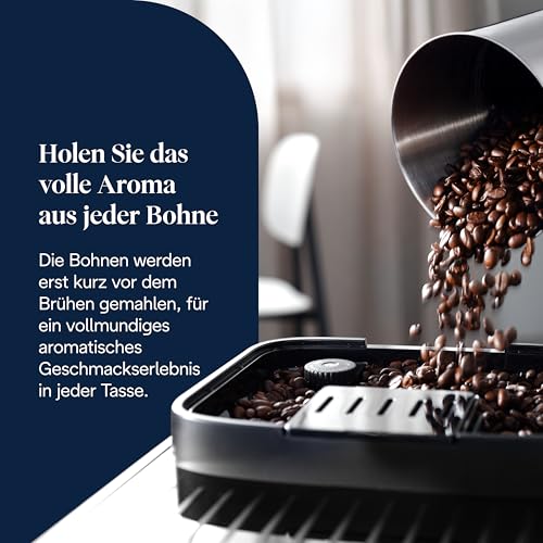Foto von De'Longhi Magnifica Evo ECAM 292.81.B Kaffeevollautomat mit Milchsystem, 7 Direktwahltasten für Cappuccino, Espresso und weitere Kaffeespezialitäten, intuitives Bedienfeld, 2-Tassen-Funktion, Schwarz
