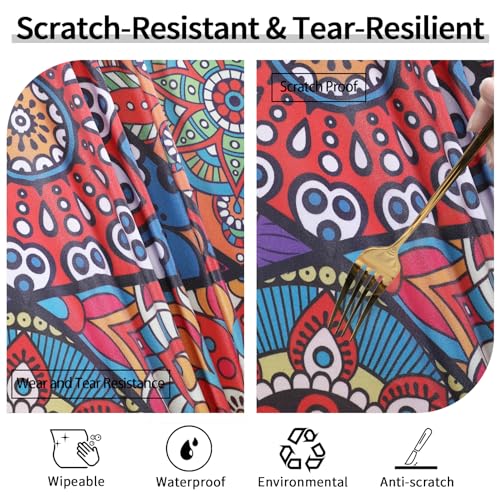 Fitted Round Tablecloth for 36-44" Tables Manteles Para Mesas Redondas Home Improvement Must Haves Summer Travel Camping RV Trailer Roadtrip Necessities Party Decorations for Adults Toddlers