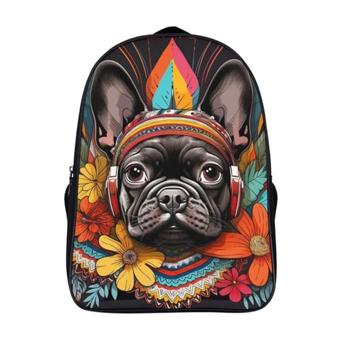 Cartable bouledogue français imprimé 3D sac à dos d'école pour garçon