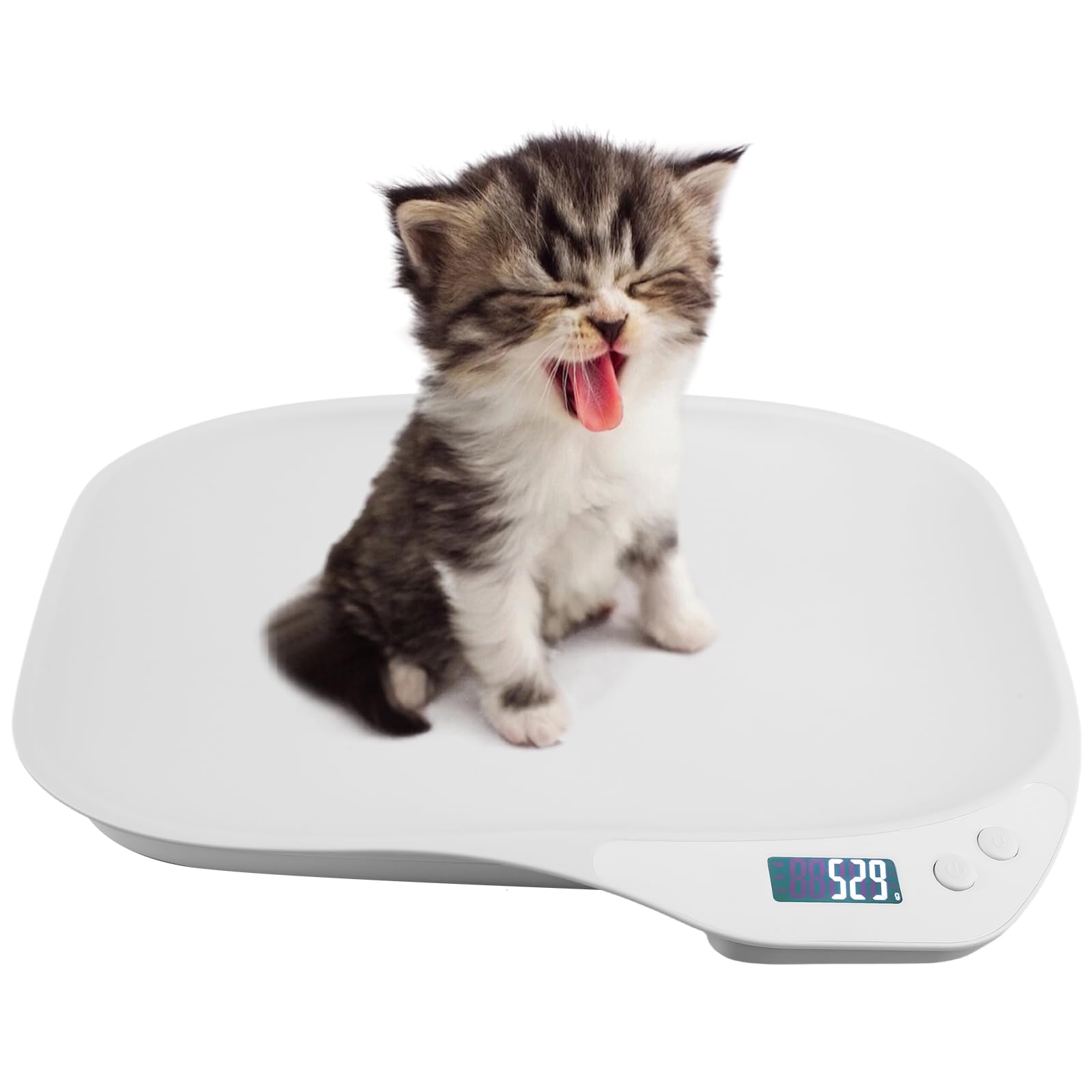 báscula para mascotas y animales pequeños, 15 kg (± 1 g), 4 modos de pesaje (kg/oz/lb/ml), para perros, gatos, hámsteres y pájaros pequeños