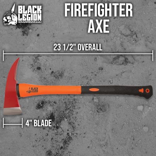 image for United Cutlery Black Legion Firefighter Axe | All-Stainless Steel Cons