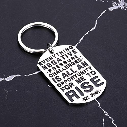 Kobe Gifts For Men Motivational Quote Keychain Mamba Mentality Keyring Tag For Teen Boys Son Athletic Player Hoops Team Coach La Lakers Fan For Birthday Christmas Basketball Sports Events #TOP4