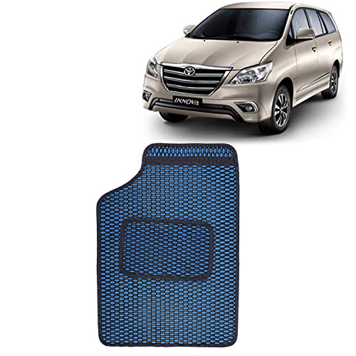 Image of Kingsway Dotted Design Car Floor Foot Mats Universal Fit for Toyota Innova, Model Year : 2012-2015, Water and Dustproof, Color Blue, Set of 5 Pieces
