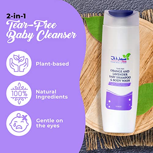 J's Natural Beauty Where Real Is Real Tear-Free Body Wash And Shampoo, Newborn Baby Essentials With Tea Tree, Orange And Lavender, Baby Shampoo And Baby Wash 13.5 Oz #TOP1