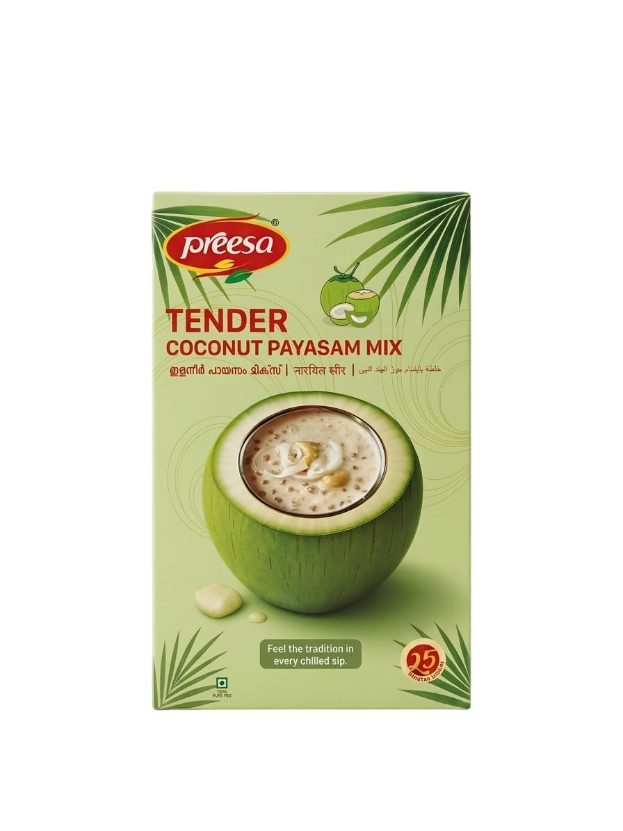 Preesa Tender Coconut Payasam Mix – Instant Kheer Mix with Real Tender Coconut, Rice Flour & Milk Solids – Traditional South Indian Dessert Sweet Treat, 25-Minute Quick Cook 200gm (200 GM PACK OF 2)-image-5