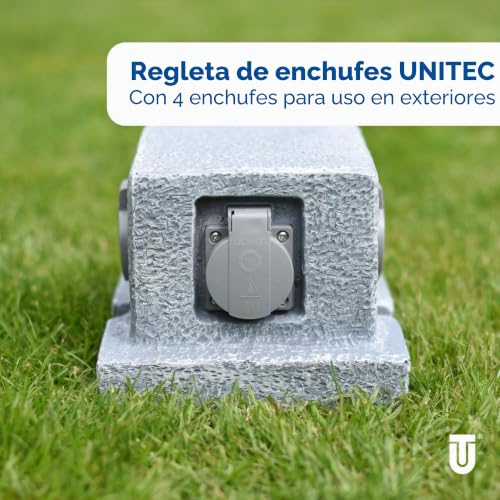 Enchufe para jardín UNITEC tipo piedra para conectar iluminación y herramientas 3