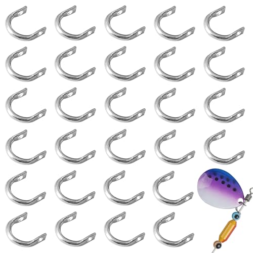 Fishing Clevis Easy Spin Spinner Clevis,160pcs U-Shaped Brass Links Spinner Blade Clevis for Lure Fishing Spoon Spinnerbait Parts Accessory Inline Spinner Making Freshwater Saltwater Silver