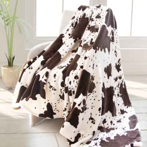 Image of Cow Print Blanket Soft Flannel Cozy Cute Warm Plush Lightweight Throw Blanket for Couch Sofa Bed All-Season Cow Fleece Throws for Adults Kids Boys Teens Gifts 50"x60"