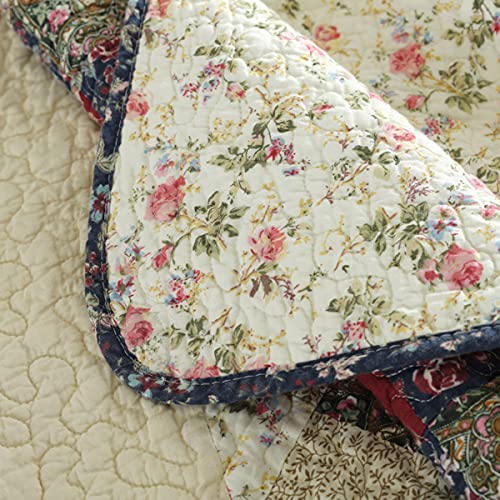 Couvre-lit matelassé patchwork pour sublimer votre chambre à coucher parentale en coton doux - 3