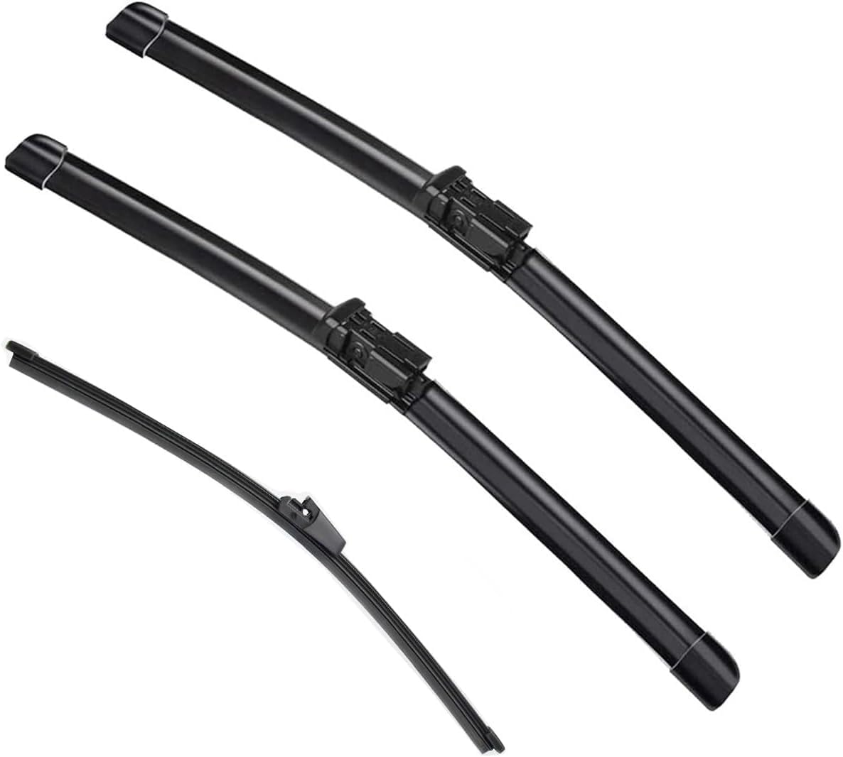 Liuhuiffac Normal Wiper Blade Set Front & Rear For Vw Caddy Hatchback 2008-2014 | All Weather Windscreen Wiper Blades Replacement | With Specific Fitment | Pack Of 3 (Rhd)