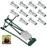 12 Pack Gopher Trap, Mole Traps for Outdoor, Reusable & Easy Set Vole Trap,...