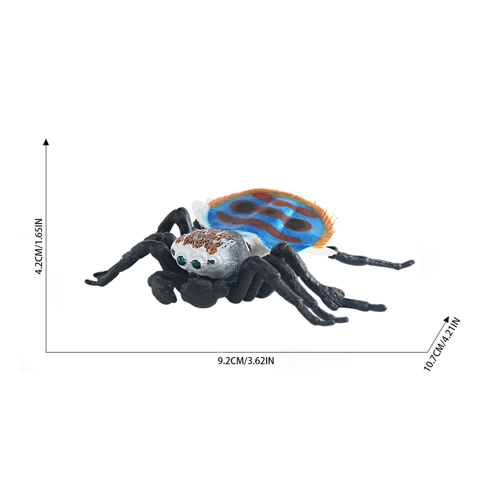 4 Ragni Realistici In Plastica - Modelli Di Ragno Spaventosi Per Scherzi E Didattica - 9,5 Cm