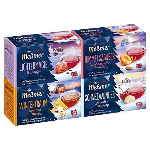 Meßmer Wintertee-Bundle (Meßmer Lichtermagie Bratapfel, Wintertraum Zimtstern-Orange, Schneewunder Kirsche-Marzipan und Himmelszauber)