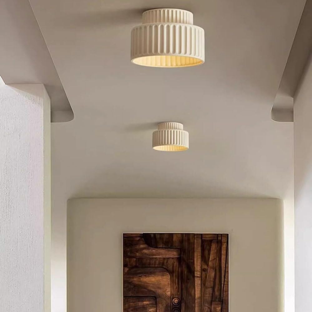 Koło Blisko Sufitowych Opraw Oświetleniowych, Abażur Z Żywicy LED Lampy Sufitowa Do Montażu Podtynkowego Do Sypialni Lampy Sufitowa Do Salonu(Khaki)