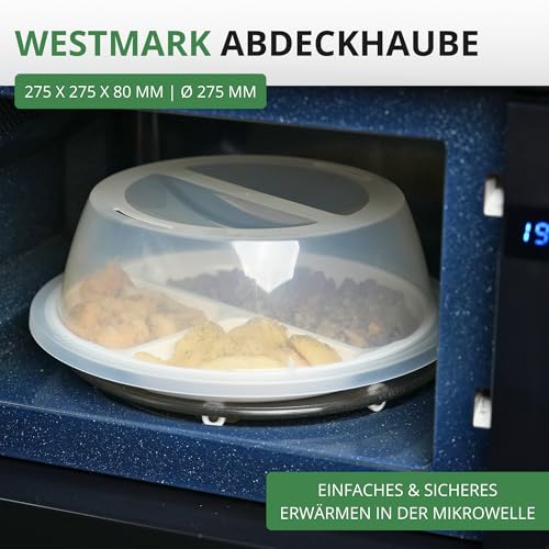 Westmark Teller-Abdeckhaube, Zum Auftauen und Erwärmen in der Mikrowelle, Durchmesser: 27,5 cm, Kunststoff, Weiß, 22462270, Einzeln – Ansicht 2
