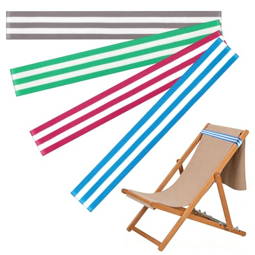OUTXE Towel Bands 2026 Upgrade Straps for Beach | Cruise Chair Lounge | Towels Holder | Pool Bag Essentials Must Haves (4-Pack Striped Blue+Green+Greige+Hot Pink)