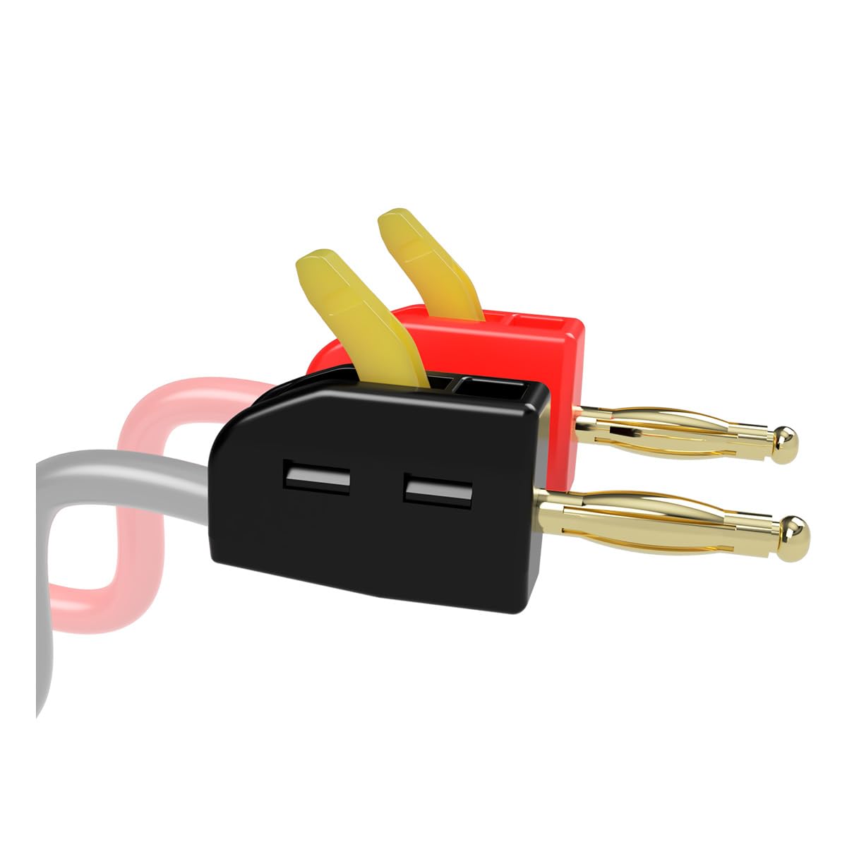 Fast & Secure - Conectores banana chapados en oro, 12-24 AWG, 2-100 piezas para cine en casa, cable de altavoz, placas de pared y receptores