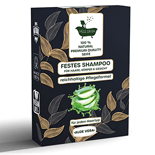 Miss Savon Aloe Vera Festes Shampoo & Duschgel Vegan Seife Fest Schampoo Damen und Herren Naturkosmetik Haarseife für jeden Haare Gesicht Pflege Beauty (Aloe Vera) Cover