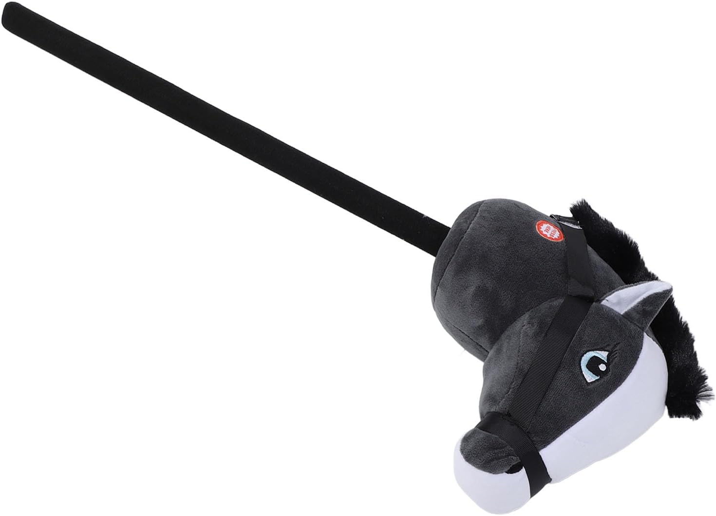 Stick Horse, Soft Plush Material 2 Sound Effects Hobby Horse, Stick Toy with 70cm Plush and PVC for Kids Ages 2-5 and 6-12 (Black)