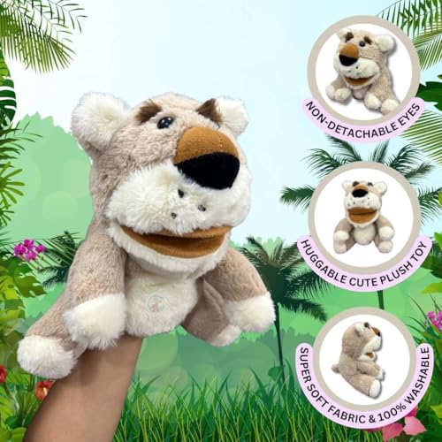Image of Chi-Chimpu Talking Mouth Animal Hand Puppet - Interactive Plush Toy for Kids, Perfect for Storytelling, Imaginative Play, Educational Learning, and Creative Role-Playing - Black