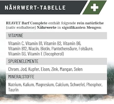 ReaVET Barf Complete Cat for 5 Months - All-Round Supply Barfen Additive Vitamins for Cats and Minerals